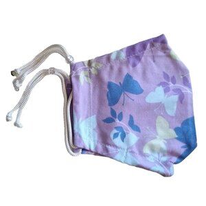 Butterfly Print Handmade Cotton Face Mask Purple Adjustable Nose Wire